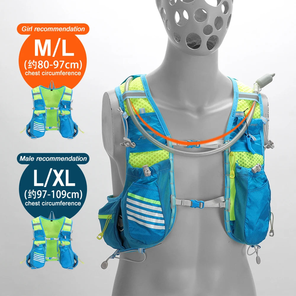 8L Hydration Vest Backpack – Running, Cycling, Hiking with 1.5L Bladder & 2x500ml Bottles
